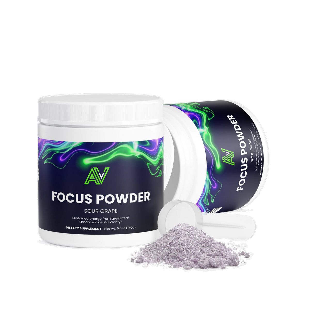 Focus Powder Sour Grape tubs and scoop
